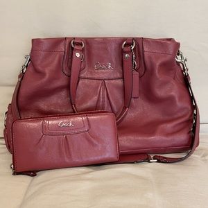 Coach Handbag and Matching Wallet Pink